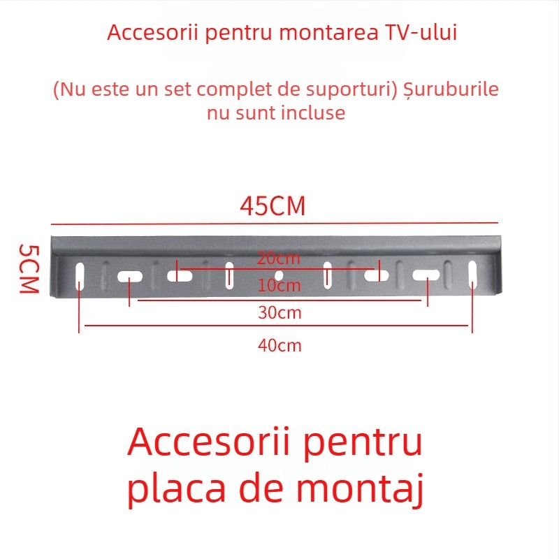 Accesoriu pentru montaj TV pe perete — placă cu cârlig, capacitate 11–15 kg, suport din fier, compatibil cu montaj pe perete, control mecanic