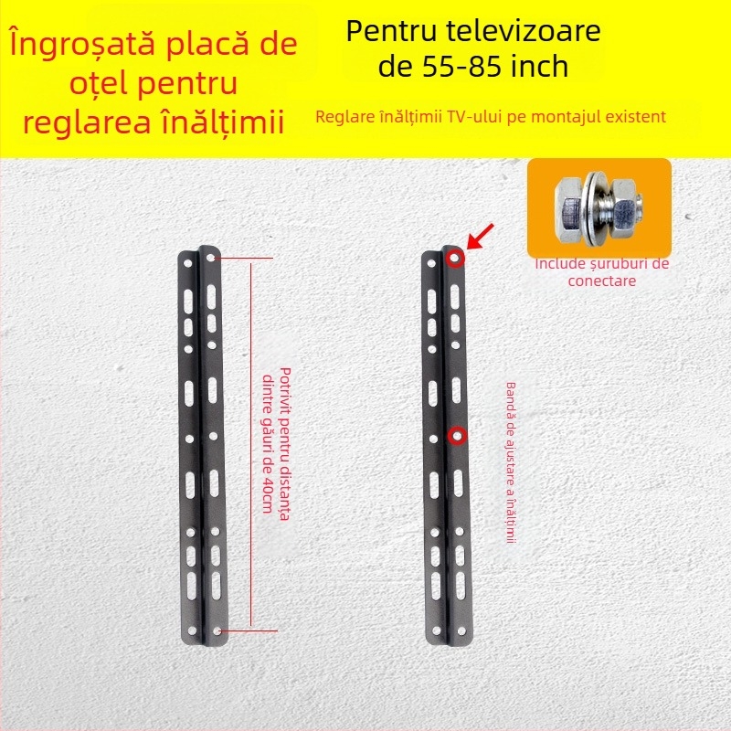 Accesoriu pentru montaj TV pe perete — placă cu cârlig, capacitate 11–15 kg, suport din fier, compatibil cu montaj pe perete, control mecanic