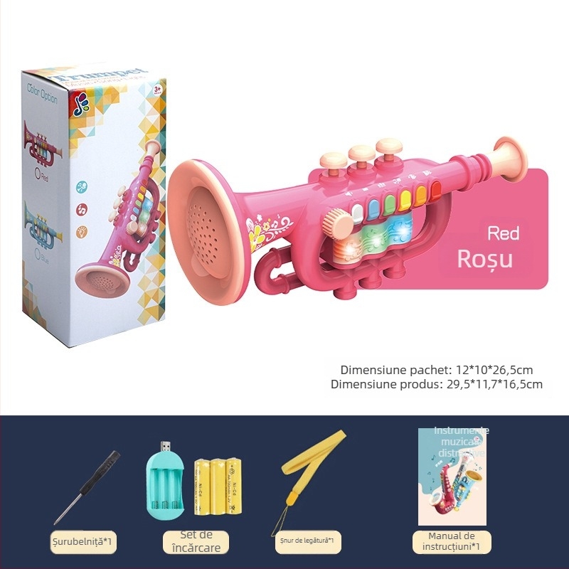 Jucărie muzicală cu instrument de suflat iluminat — Yitong, pentru copii 4–6 ani