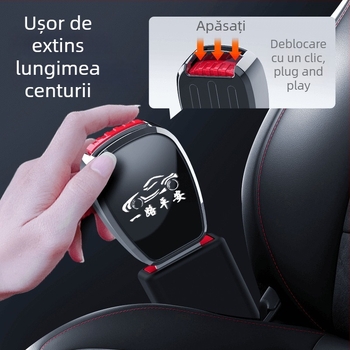 Extender pentru centură auto din aliaj, cu conector pentru limbă — personalizabil, imprimare logo