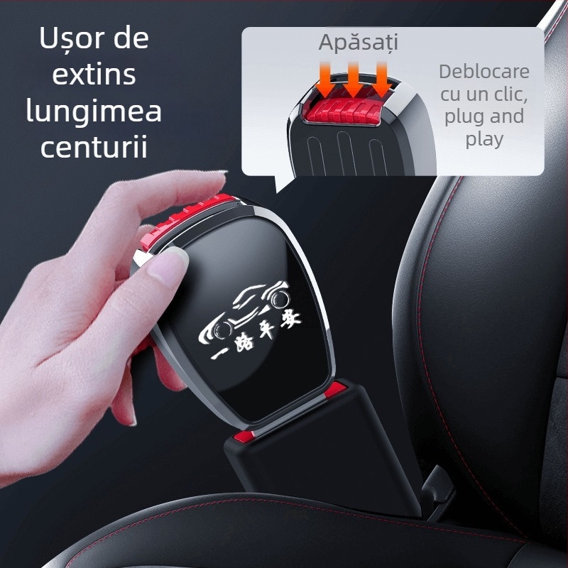 Extender pentru centură auto din aliaj, cu conector pentru limbă — personalizabil, imprimare logo