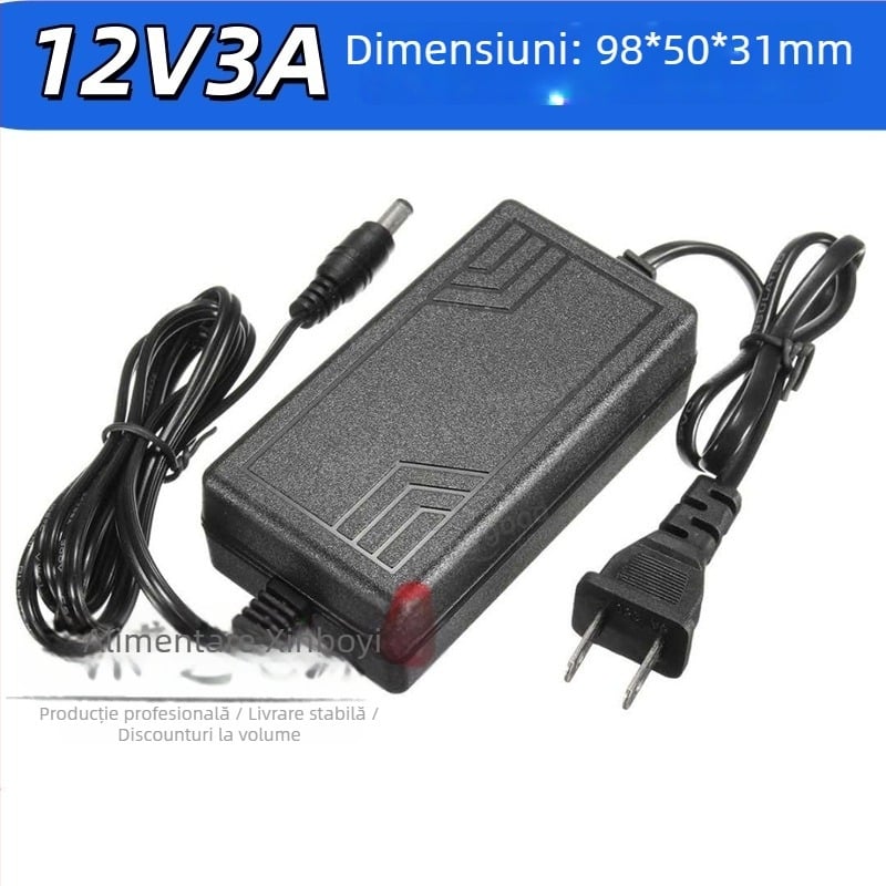 Adaptor de alimentare switching 12V pentru camere de supraveghere și display-uri LED, intrare 100-240V, ieșire 12V, OEM disponibil