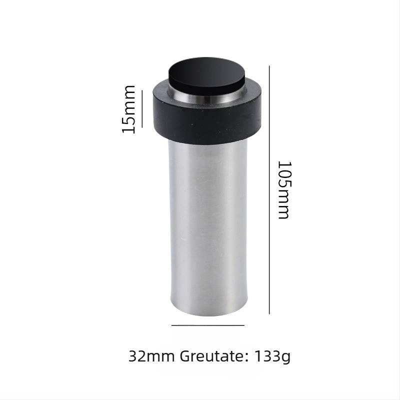 Stopper de ușă cu cap de cauciuc, oțel inoxidabil, montaj pe podea, placare electrogalvanică lucioasă, stil modern