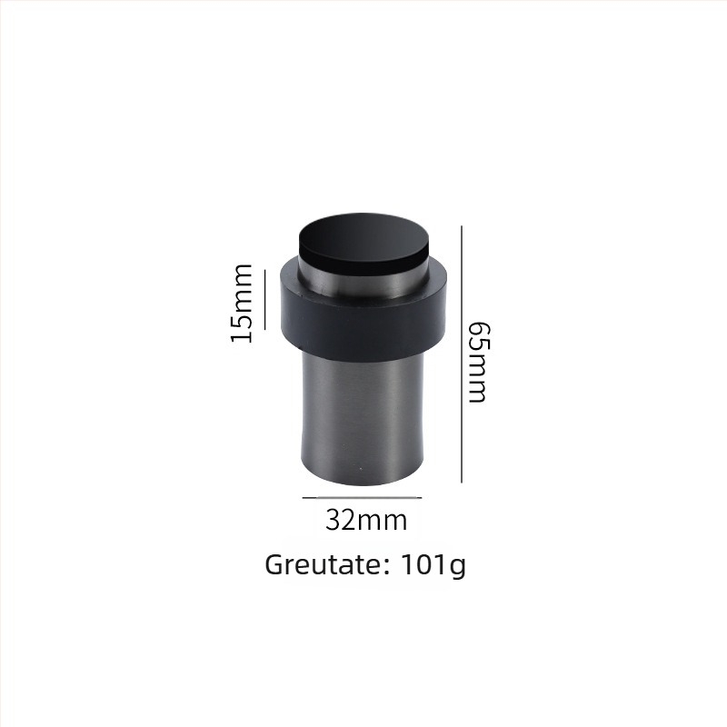 Stopper de ușă cu cap de cauciuc, oțel inoxidabil, montaj pe podea, placare electrogalvanică lucioasă, stil modern