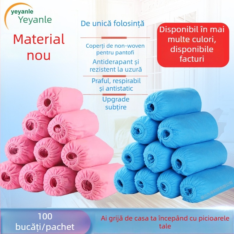 Capace pentru încălțăminte de unică folosință din material nețesut, îngroșate – praf, impermeabile, împotriva nămolului, rezistente la uzură și antiderapante, 3 g grosime