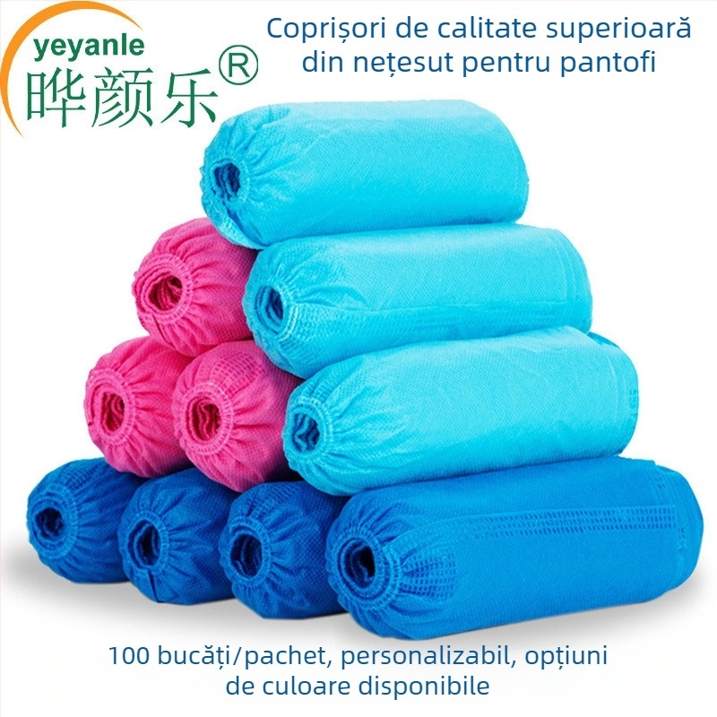 Capace pentru încălțăminte de unică folosință din material nețesut, îngroșate – praf, impermeabile, împotriva nămolului, rezistente la uzură și antiderapante, 3 g grosime