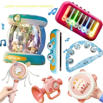 Set educațional muzical pentru sugari — Rattle, Hand Drum, Harmonica, Horn; Plastic; Vârsta 0–3 ani; Certificare 3C 2023152202045944