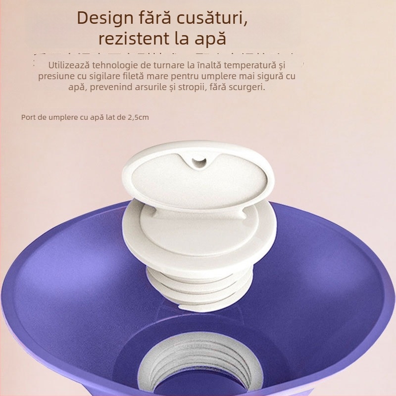 Recipient de apă fierbinte umplut cu apă, capacitate mare pentru încălzirea patului și a picioarelor, încălzire prin injecție de apă, marca Little Black Horse, material PVC de înaltă densitate, greutatea 350 g