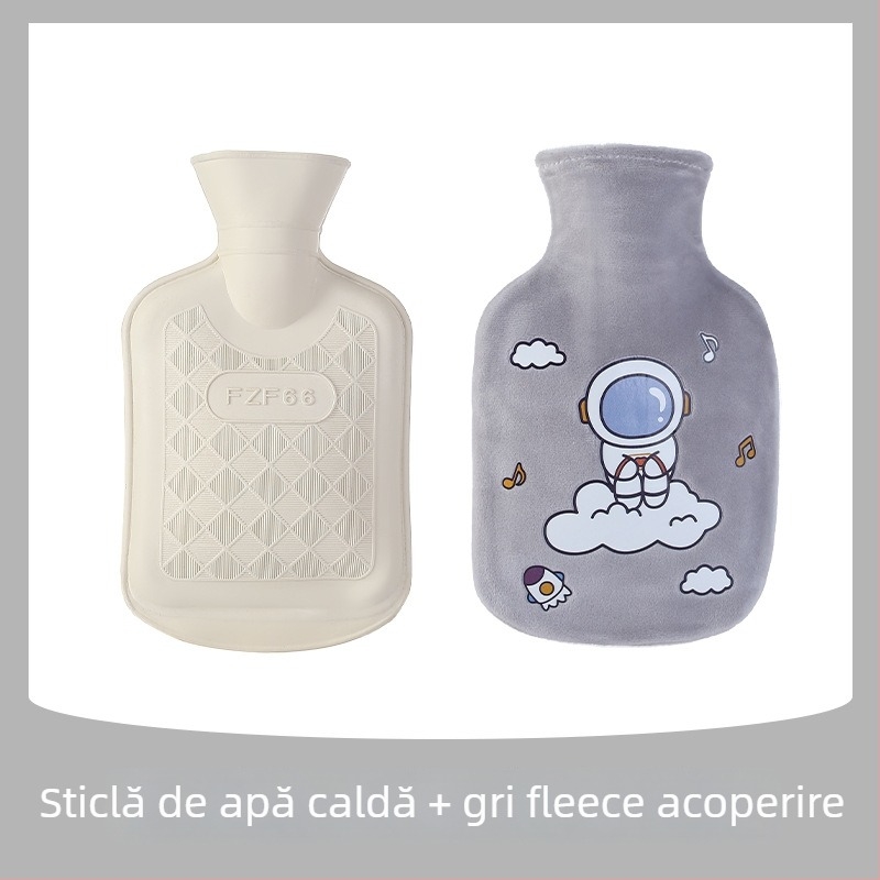 Sac de apă fierbinte prin injecție – Astronaut desen animat, din cauciuc, pentru ținut în mână, 270 g, dual-use cald și rece