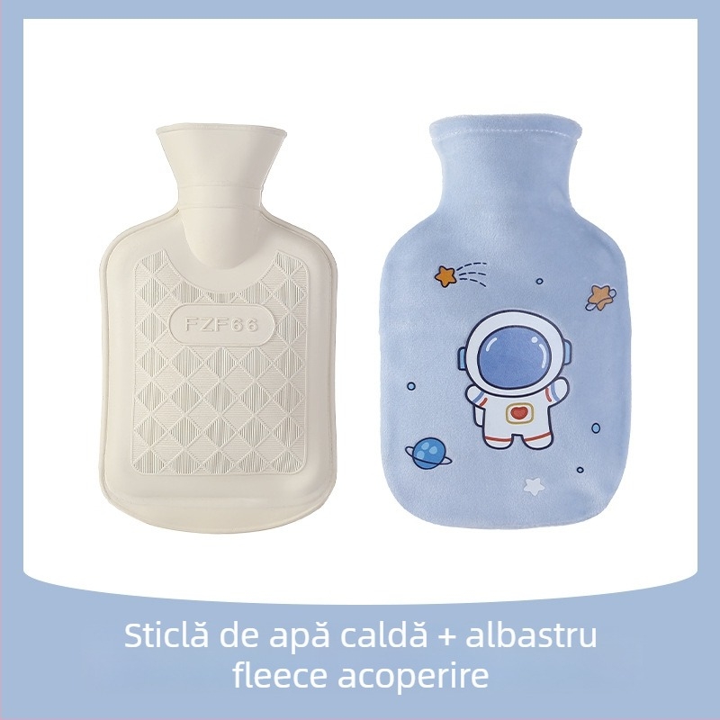 Sac de apă fierbinte prin injecție – Astronaut desen animat, din cauciuc, pentru ținut în mână, 270 g, dual-use cald și rece
