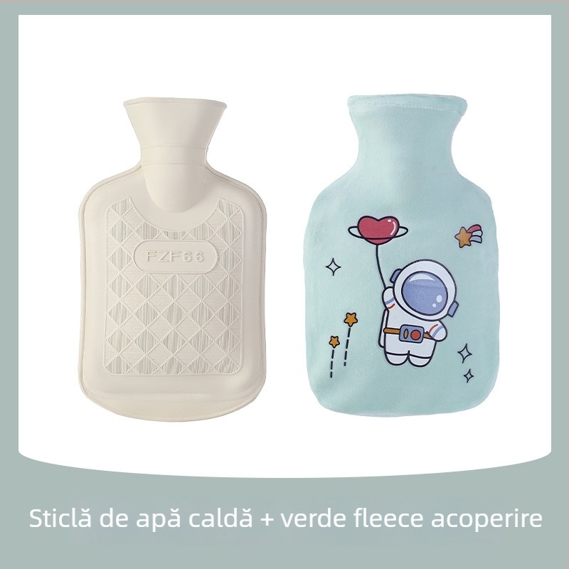 Sac de apă fierbinte prin injecție – Astronaut desen animat, din cauciuc, pentru ținut în mână, 270 g, dual-use cald și rece