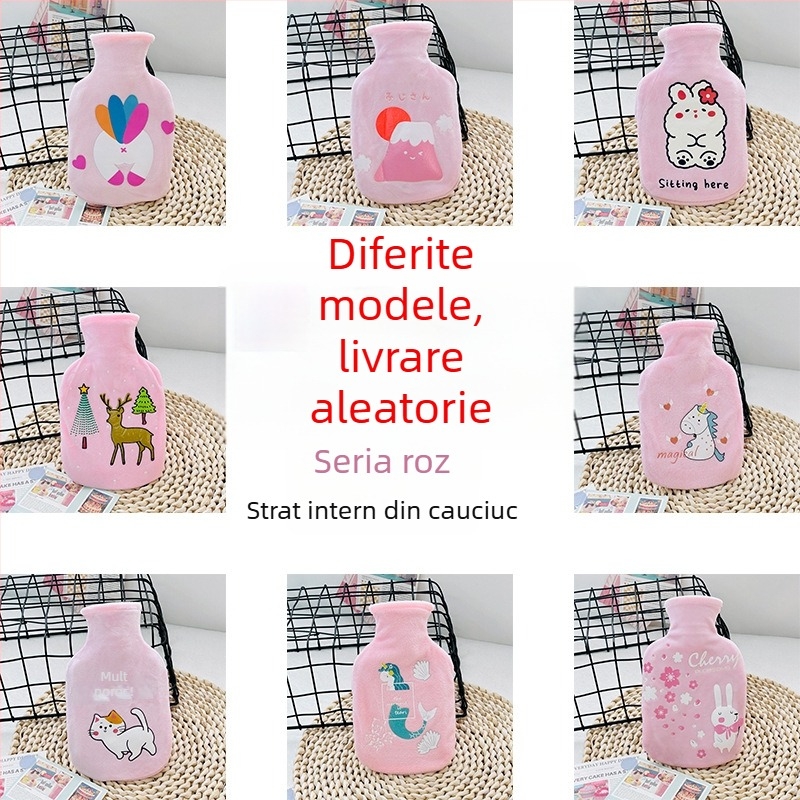 Sac de apă fierbinte prin injecție – Astronaut desen animat, din cauciuc, pentru ținut în mână, 270 g, dual-use cald și rece