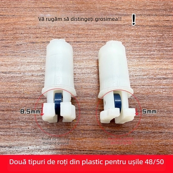 Set role ușă pliabilă: roată superioară și rolă inferioară pentru uși pliabile de baie/bucătărie, accesorii din plastic, stil modern minimalist