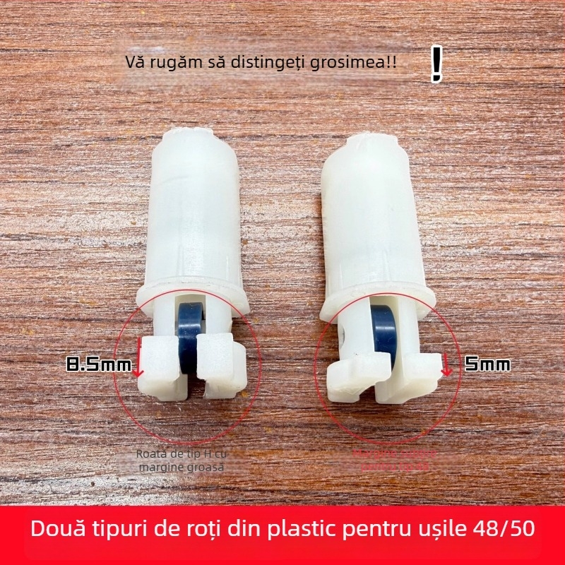 Set role ușă pliabilă: roată superioară și rolă inferioară pentru uși pliabile de baie/bucătărie, accesorii din plastic, stil modern minimalist