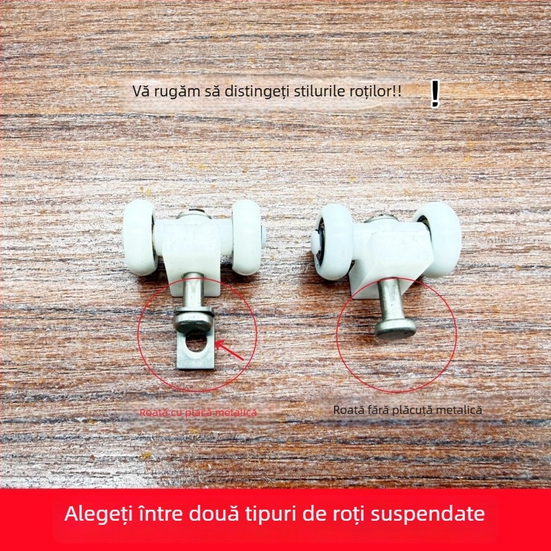 Set role ușă pliabilă: roată superioară și rolă inferioară pentru uși pliabile de baie/bucătărie, accesorii din plastic, stil modern minimalist