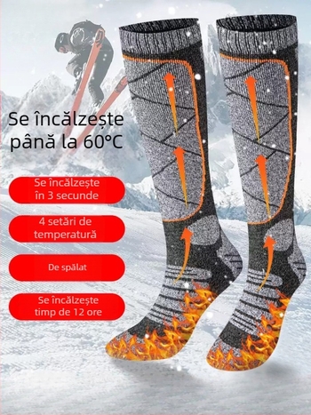 Șosete electrice încălzite, reîncărcabile cu USB, unisex papuci de casă încălzitori pentru picioare