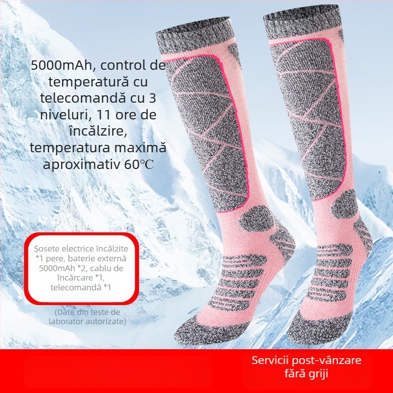 Șosete electrice încălzite, reîncărcabile cu USB, unisex papuci de casă încălzitori pentru picioare