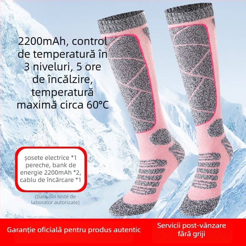 Șosete electrice încălzite, reîncărcabile cu USB, unisex papuci de casă încălzitori pentru picioare