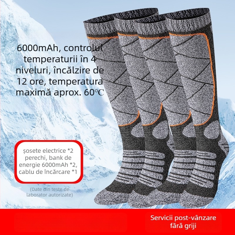 Șosete electrice încălzite, reîncărcabile cu USB, unisex papuci de casă încălzitori pentru picioare