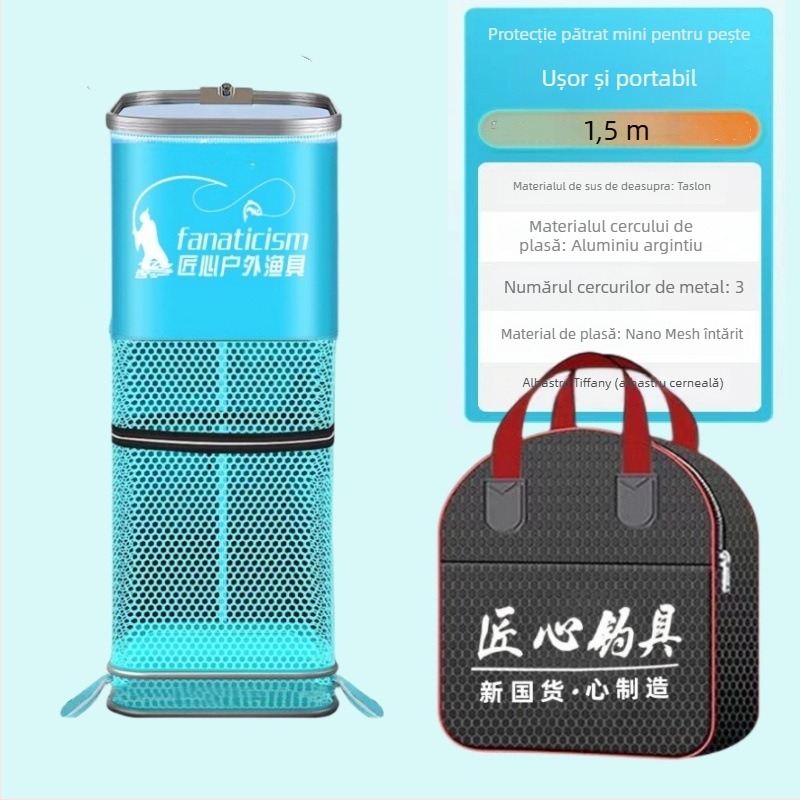 Uniqueity protecție pătrată pentru pește din plasă – pliabilă, portabilă pentru pescuit