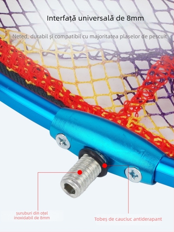 Cap de plasă din aliaj de aluminiu, plasă Nano+ lipită – plasă fină de pescuit cu ochi mari pentru exterior