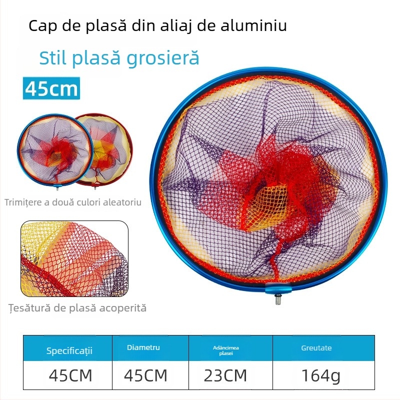 Cap de plasă din aliaj de aluminiu, plasă Nano+ lipită – plasă fină de pescuit cu ochi mari pentru exterior