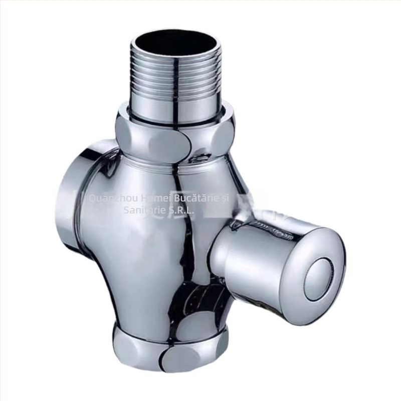 Valve de spălare pentru toaletă de tip squat, modelul 0013, corp din cupru, ieșire DN25, timp de spălare 5 s, presiune de lucru 0-15 bar