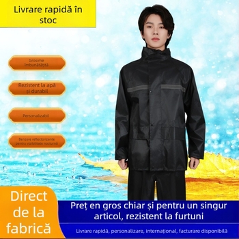 Impermeabil pentru adulți, set din două părți, material Oxford, strat PVC, grosimea țesăturii 23, potrivit pentru ciclism și vehicule electrice