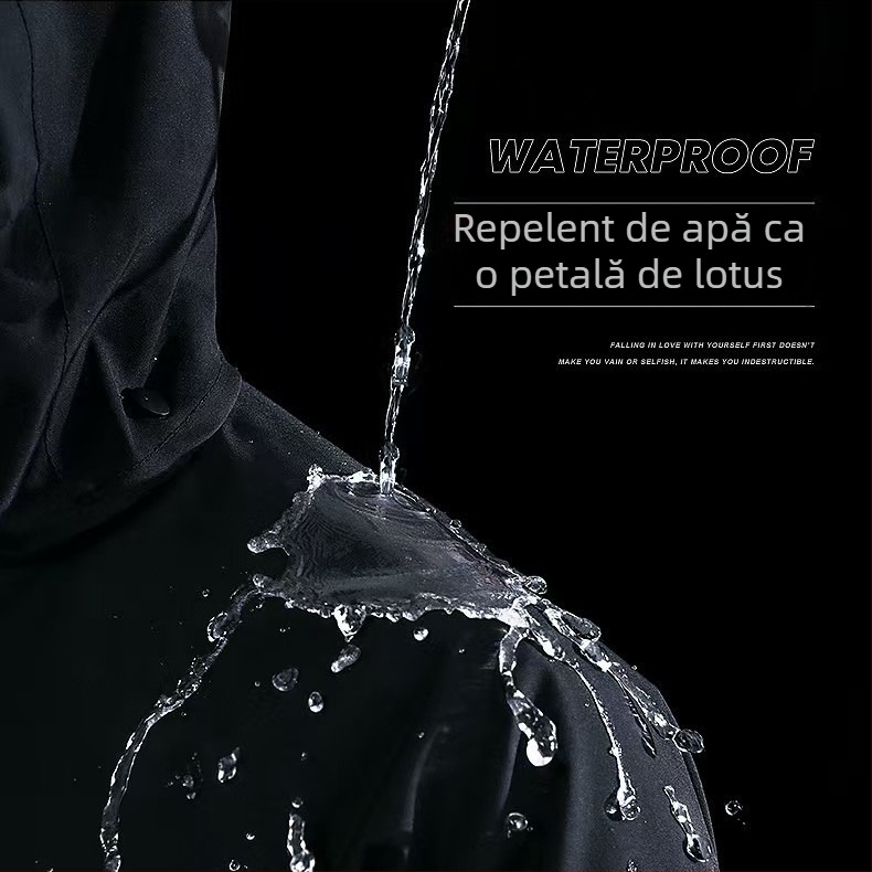 Impermeabil pentru adulți, set din două părți, material Oxford, strat PVC, grosimea țesăturii 23, potrivit pentru ciclism și vehicule electrice