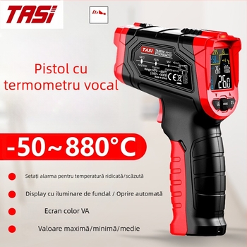 TA602A/B/C/D Termometru infraroșu portabil pentru uz industrial, cu precizie înaltă și notificare vocală