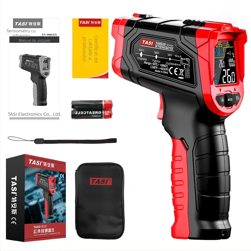 TA602A/B/C/D Termometru infraroșu portabil pentru uz industrial, cu precizie înaltă și notificare vocală