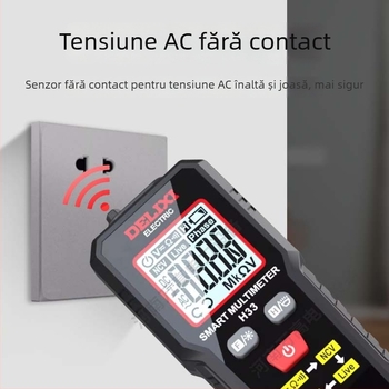 Delixi H33 Multimetru - Compact Portabil NCV pentru Secvența de Fază, Lanternă și Oprire Automată