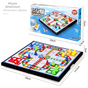 Joc de șah magnetic pliabil pentru copii — jucărie educativă pentru dezvoltarea creierului, coordonare mână-ochi, învățare interactivă