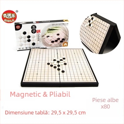 Joc de șah magnetic pliabil pentru copii — jucărie educativă pentru dezvoltarea creierului, coordonare mână-ochi, învățare interactivă