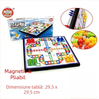 Joc de șah magnetic pliabil pentru copii — jucărie educativă pentru dezvoltarea creierului, coordonare mână-ochi, învățare interactivă