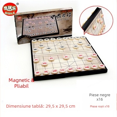 Joc de șah magnetic pliabil pentru copii — jucărie educativă pentru dezvoltarea creierului, coordonare mână-ochi, învățare interactivă