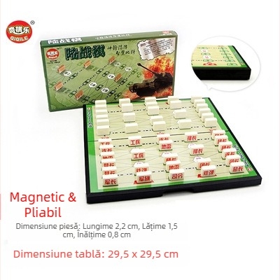 Joc de șah magnetic pliabil pentru copii — jucărie educativă pentru dezvoltarea creierului, coordonare mână-ochi, învățare interactivă