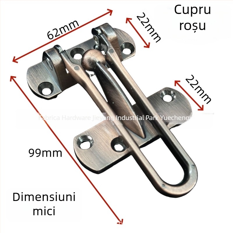 Zăvor de ușă din aliaj de zinc, antifurt, finisaj electroplacat, stil modern minimalist