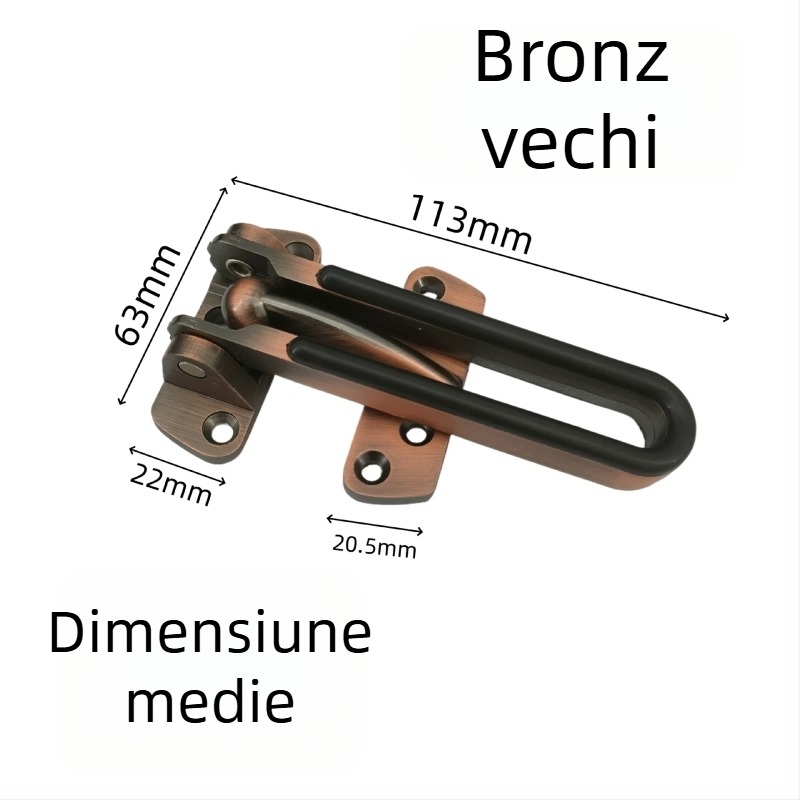 Zăvor de ușă din aliaj de zinc, antifurt, finisaj electroplacat, stil modern minimalist