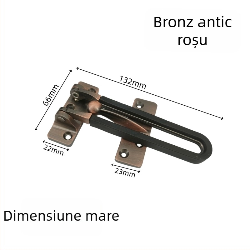 Zăvor de ușă din aliaj de zinc, antifurt, finisaj electroplacat, stil modern minimalist