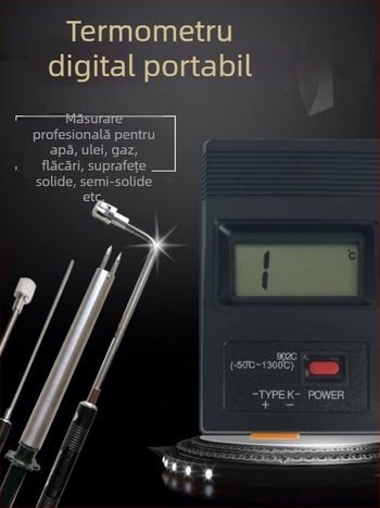 TM902C Termometru digital de temperatură – portabil, tip cu contact, temperatură la ieșire pentru întreținerea HVAC, Modelul 902, Număr produs F757HJMMJ7MJ6T