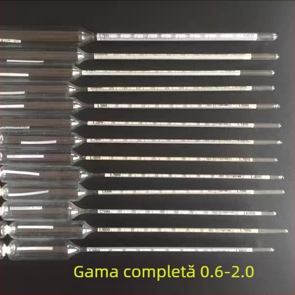 Baume din sticlă hidrometru pentru măsurarea densității, interval 0.9–1.4, precizie 0.001, model 0-70 grup