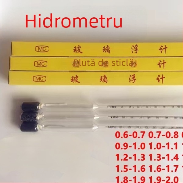 Baume din sticlă hidrometru pentru măsurarea densității, interval 0.9–1.4, precizie 0.001, model 0-70 grup