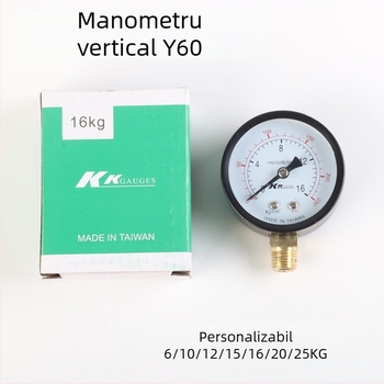 Manometru cu diafragmă Y60, interval 0-1.6 MPa, precizie 0.01 MPa, conexiune filetată