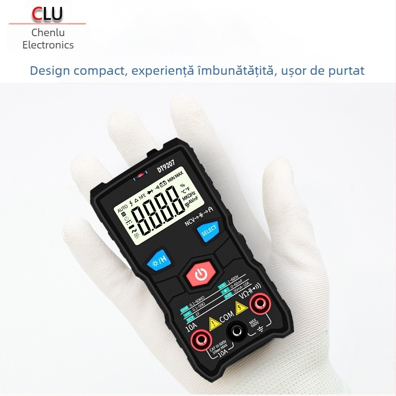 Multimetru digital DT9207 (Gama automată; DC 6-600V; AC 6-600V; Capacitate 0-60µF)