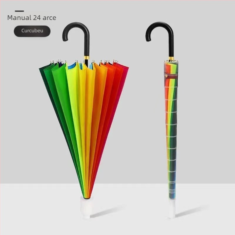 Umbrelă de bărbați cu 24 de brațe, deschidere automată, mâner lung în stil golf, țesătură impermeabilă 190t, imprimare logo