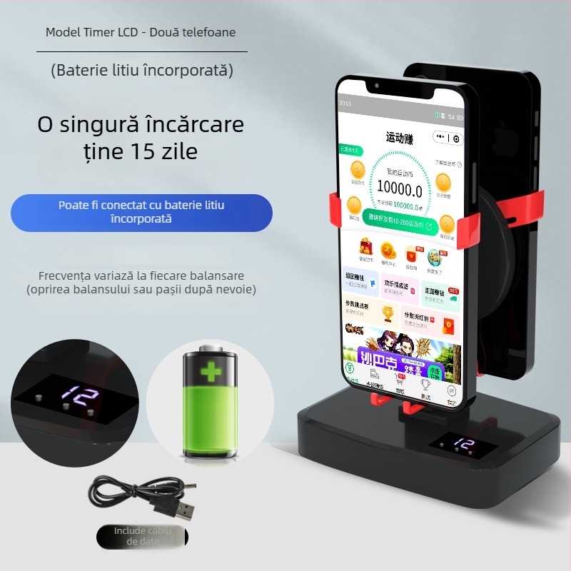 Shaker pedometru pentru încheietură – complet automat, silențios, balans stânga-dreapta, model 985, rezistență la aer, pentru uz casnic