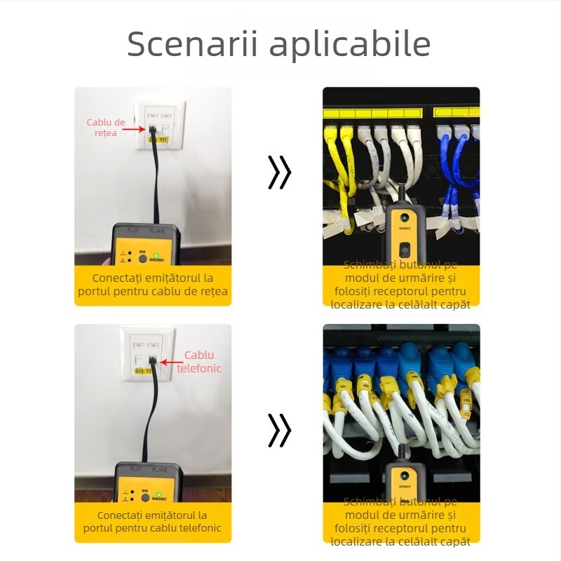 Deli DL335002 detector de rețea și tester multifuncțional pentru linii telefonice, RJ45 + RJ11