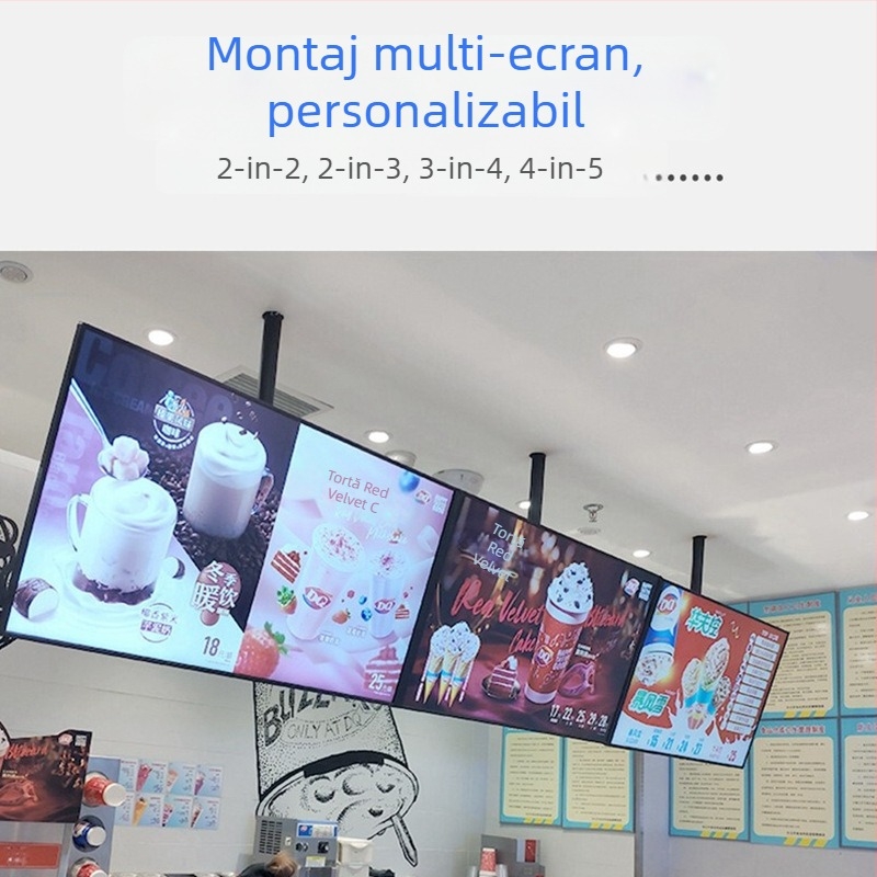 Montaj de tavan pentru televizor pentru afișaje multi-ecran, cadru din fier, compatibil cu montaj pe perete, până la 15 kg, accesoriu universal all-in-one