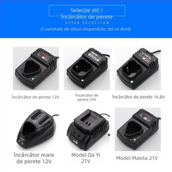 Încărcător Li‑ion pentru bormașină manuală Di Drill — compatibil cu 12V, 16,8V, 21V și 25V